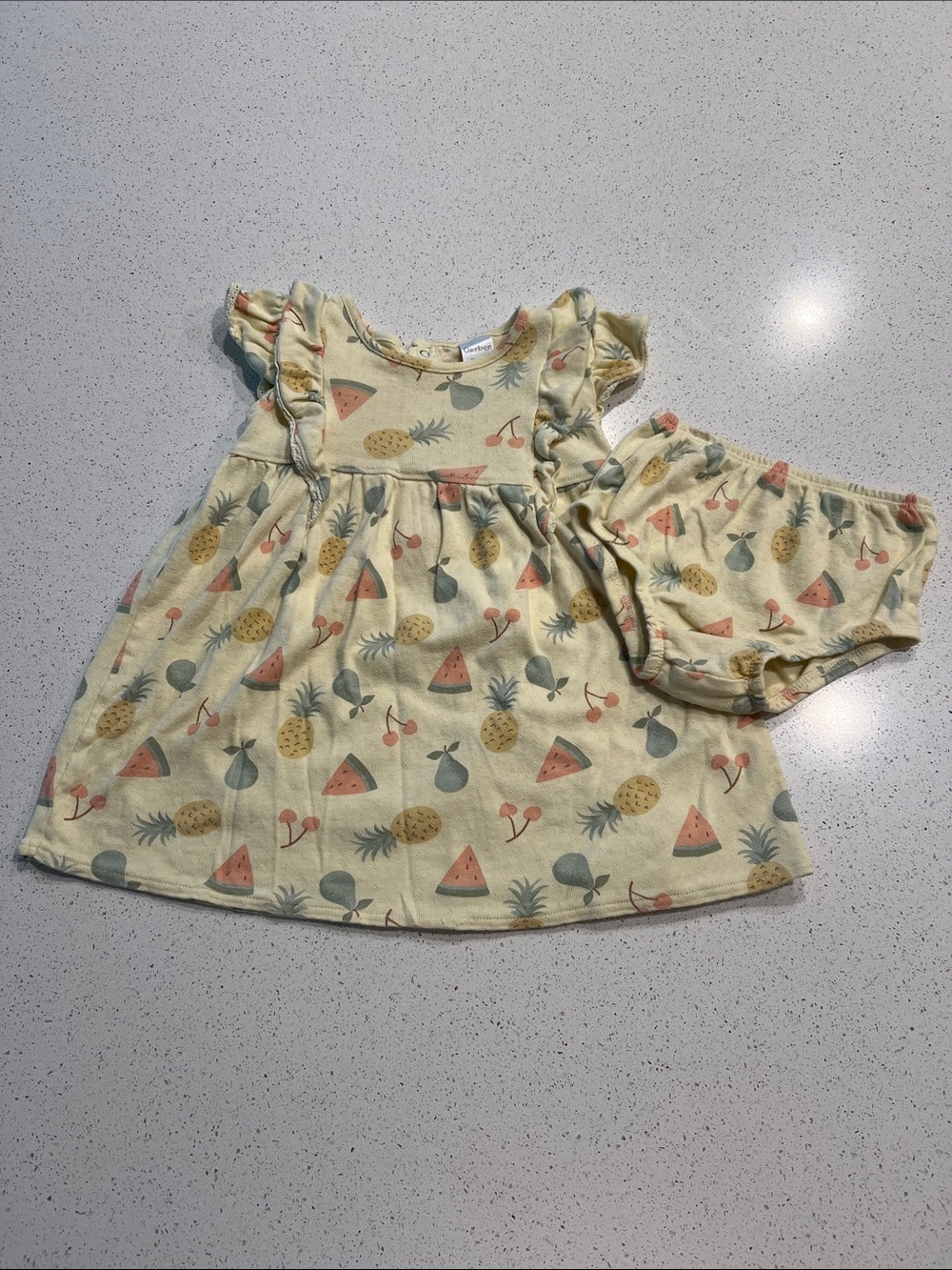 5/$35 used 24 months gerber baby girl 2 piece matching dress set